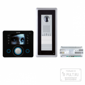 Комплект видеодомофона OPALE (чёрный лак) с выз. панелью THANGRAM